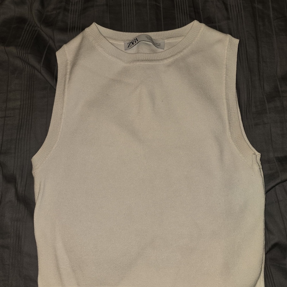 Zara Cream Fitted Tank Top